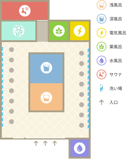 鴨川湯の平面図